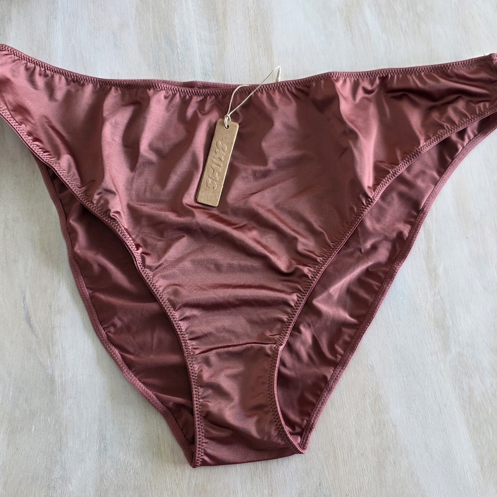 SKIMS Stretch Satin Bikini Berry 4X NWT